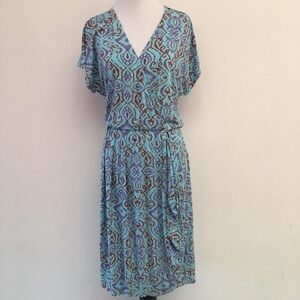 New Fresh Produce Short Sleeve Midi Dress Blue XS